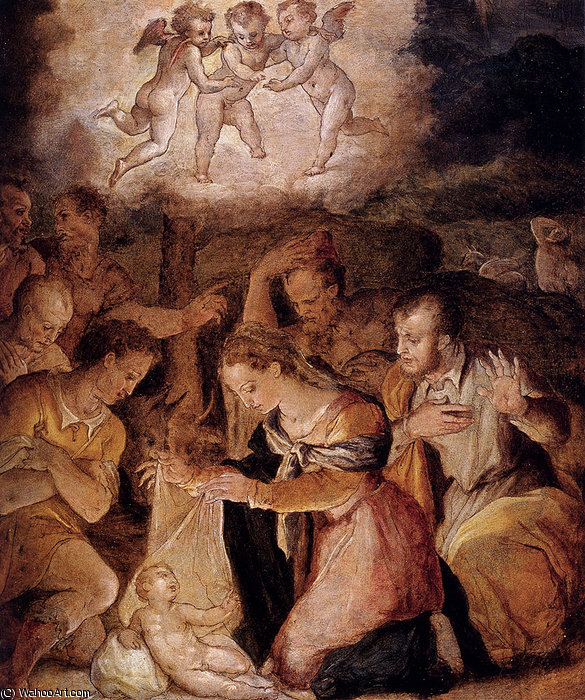The Nativity With The Adoration Of The Shepherds — Giorgio Vasari
