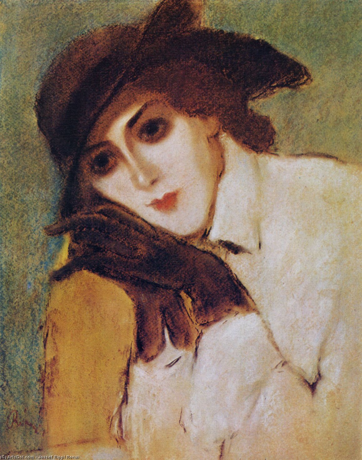 Woman With Black Gloves (also Known As Portrait Of Zorka Bányai) — József Rippl-rónai