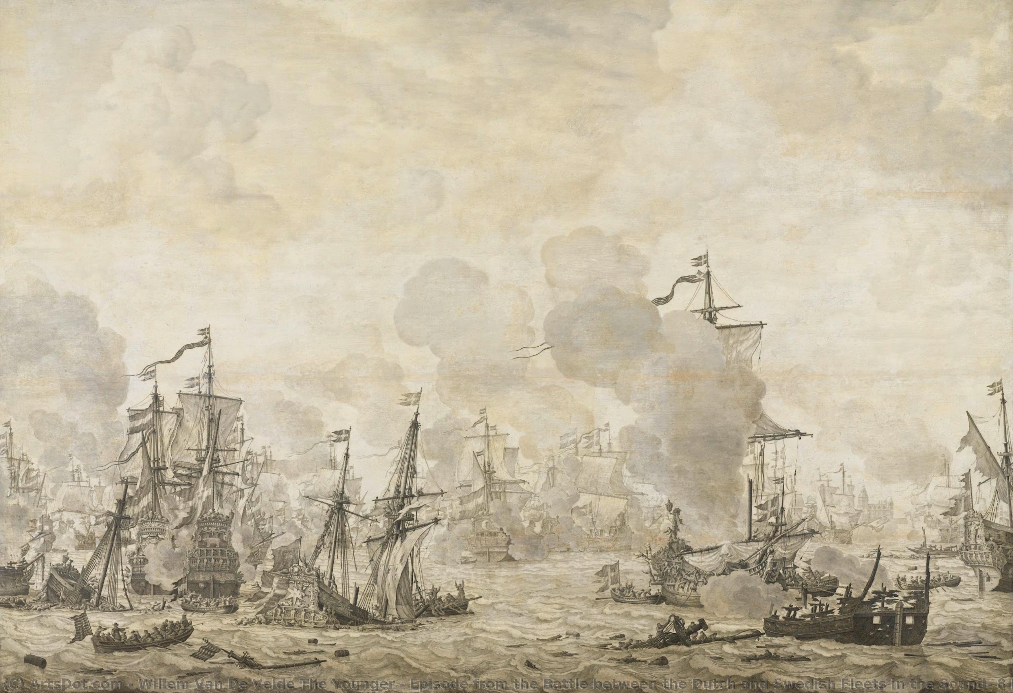 Episode From The Battle Between The Dutch And Swedish Fleets In The Sound, 8 November 1658, Willem Van De Velde (i), 1658 - 1693 — Willem Van De Velde The Younger