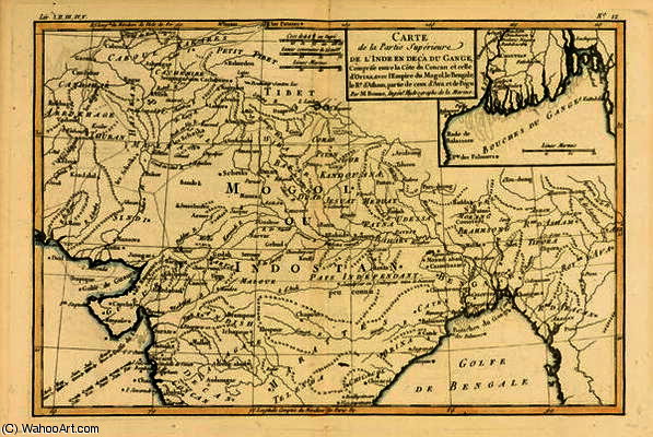 Northern India, From 'atlas De Toutes Les Parties Connues Du Globe Terrestre' By Guillaume Raynal (1 — Rigobert Bonne (charles Marie Rigobert Bonne)