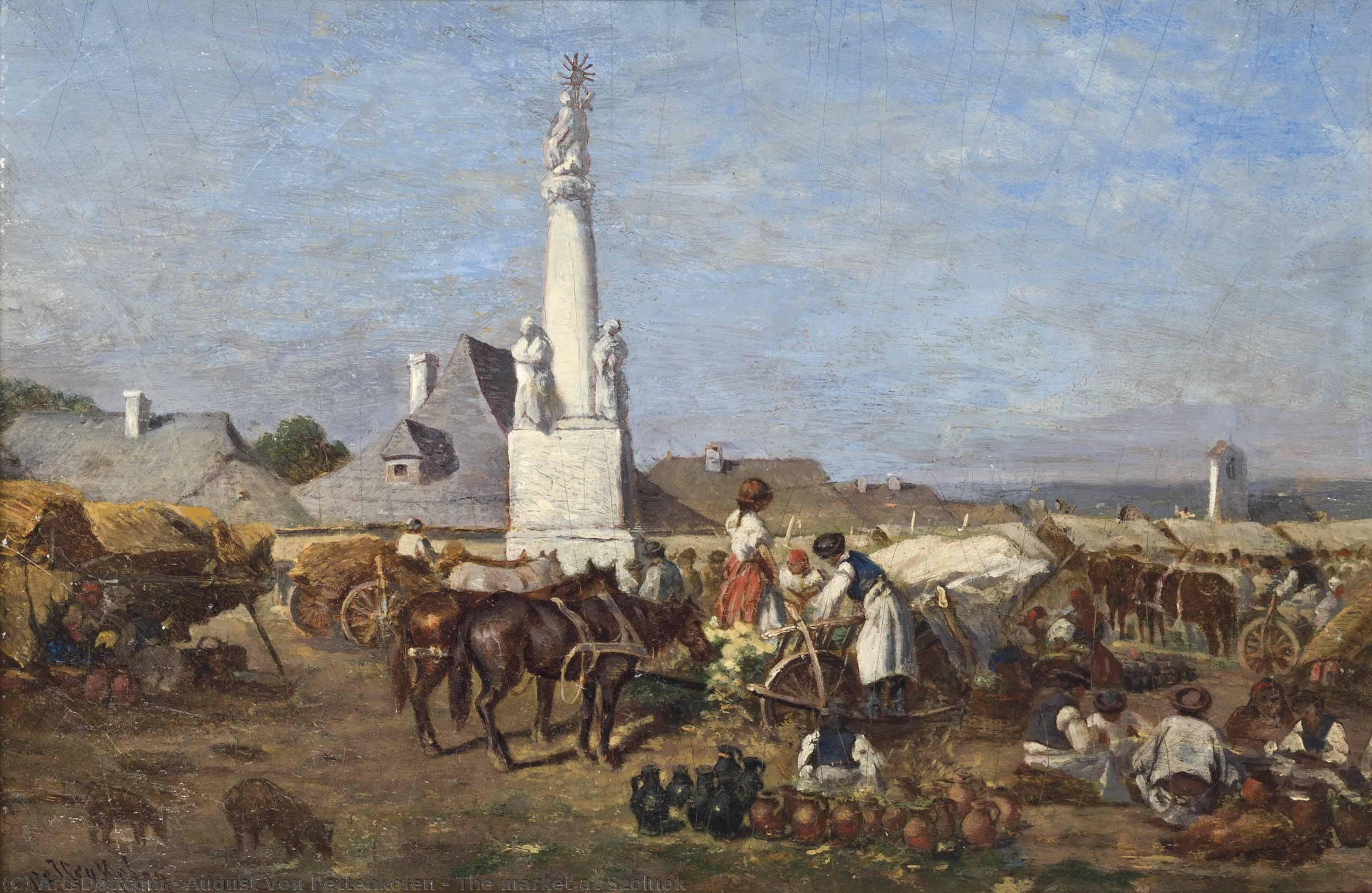 The Market At Szolnok — August Von Pettenkofen