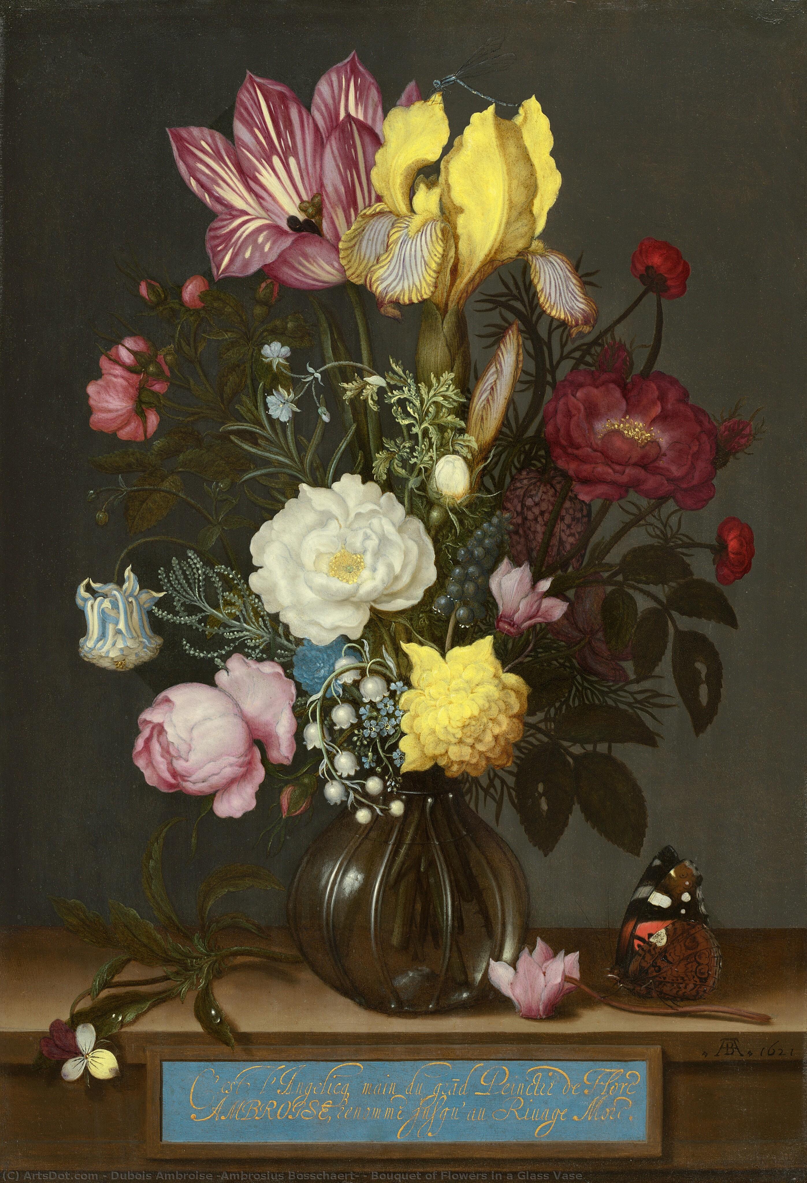 Bouquet Of Flowers In A Glass Vase — Dubois Ambroise (ambrosius Bosschaert)