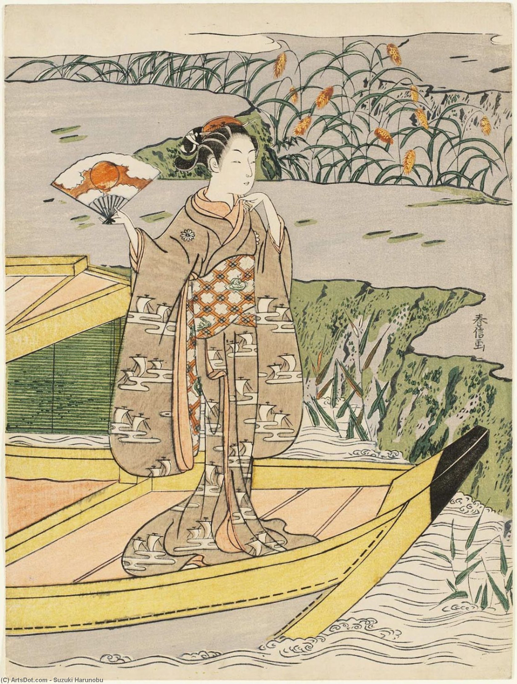 Parody Of Lady Tamamushi At The Battle Of Yashima — Suzuki Harunobu