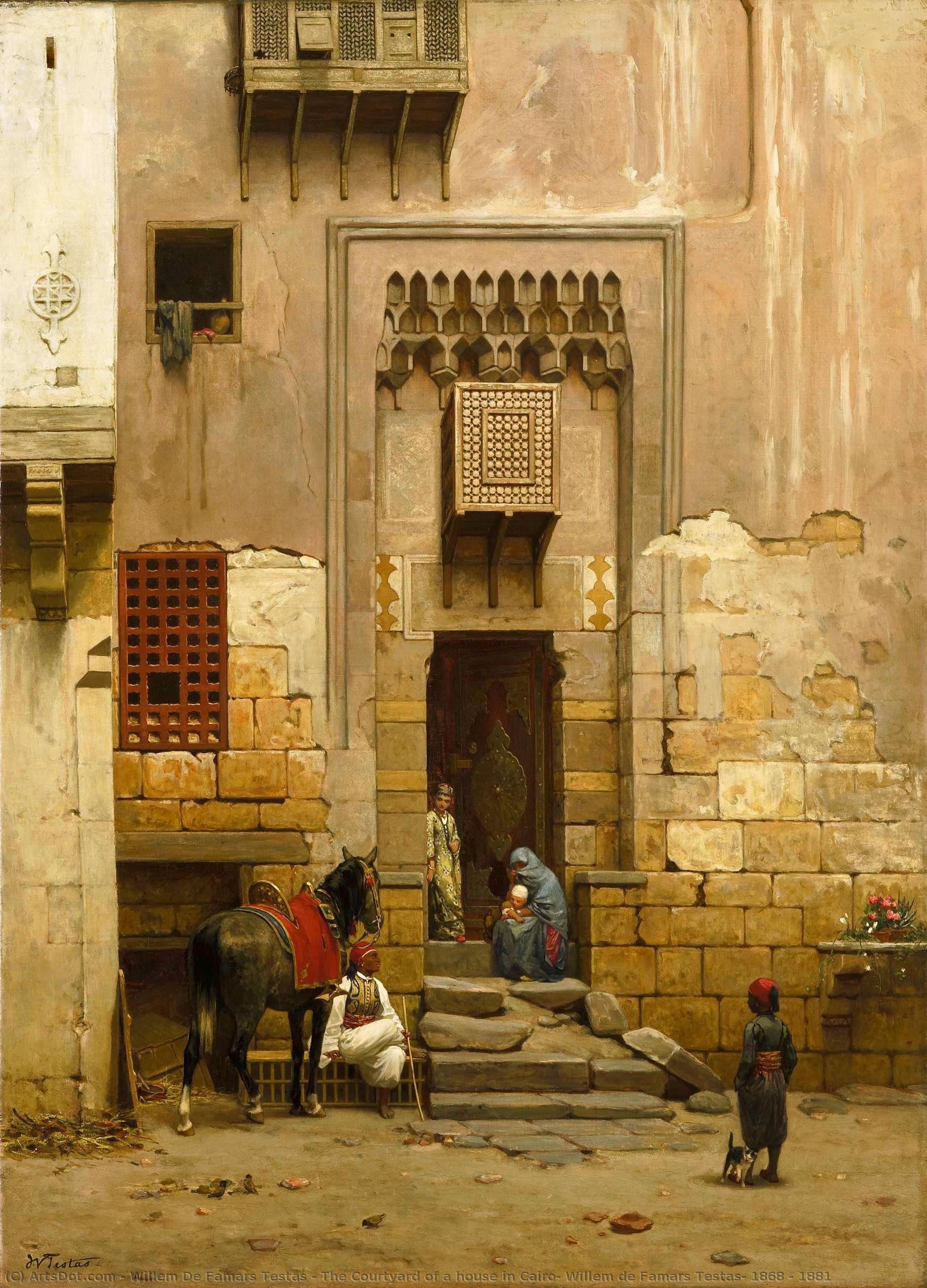 The Courtyard Of A House In Cairo, Willem De Famars Testas, 1868 - 1881 — Willem De Famars Testas