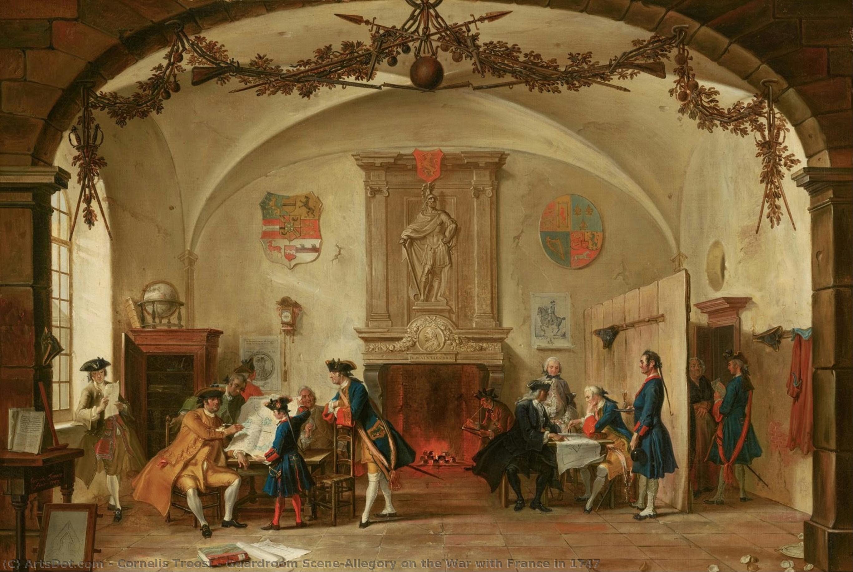 Guardroom Scene;allegory On The War With France In 1747 — Cornelis Troost