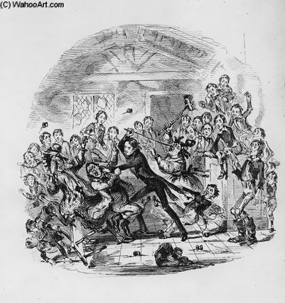 Nicholas Astonishes Mr. Squeers And Family — Hablot Knight Browne