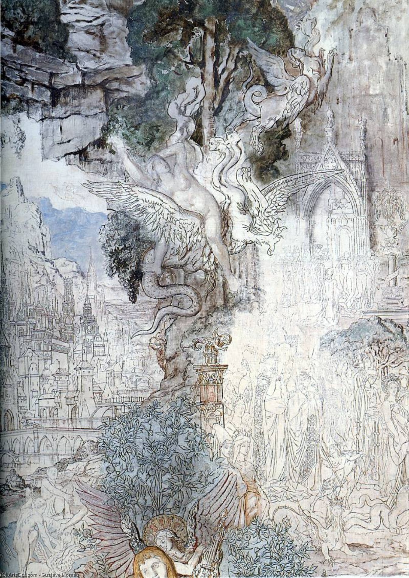 Die Chimeren (detail) — Gustave Moreau