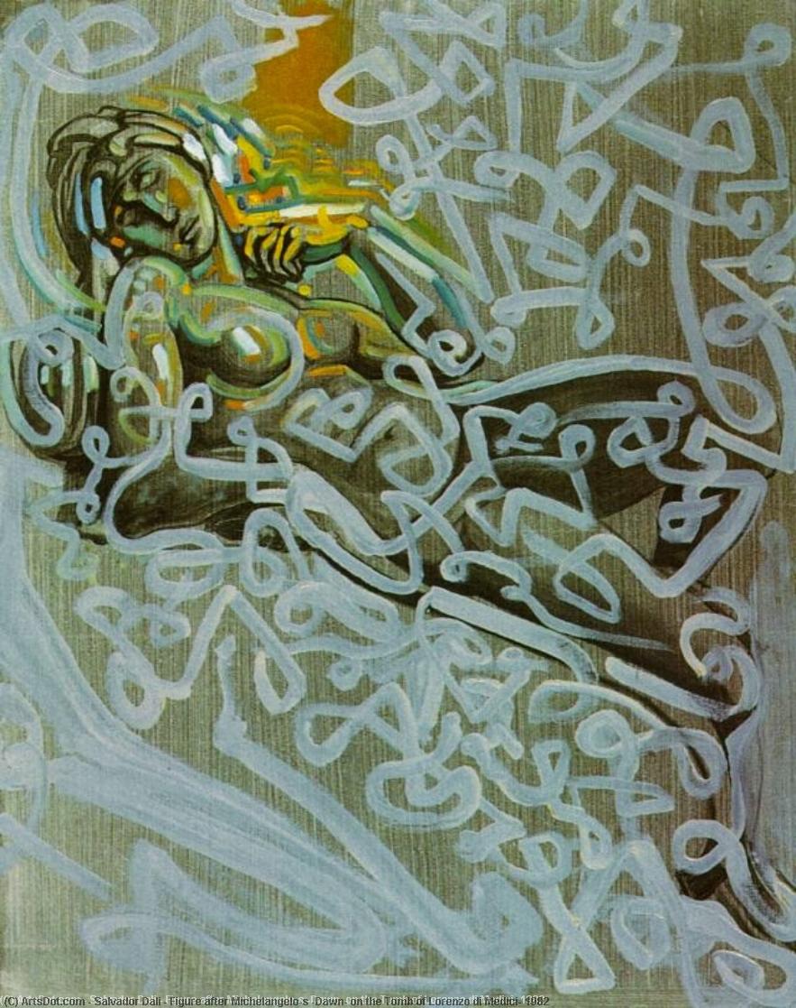 Figura Después De Miguel Ángel's 'amanecer Sobre El Tomb De Lorenzo De Medici, 1982 — Salvador Dalí