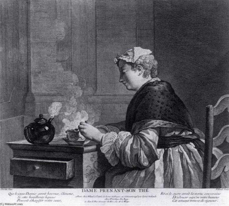Woman Taking Tea — Pierre Filloeul