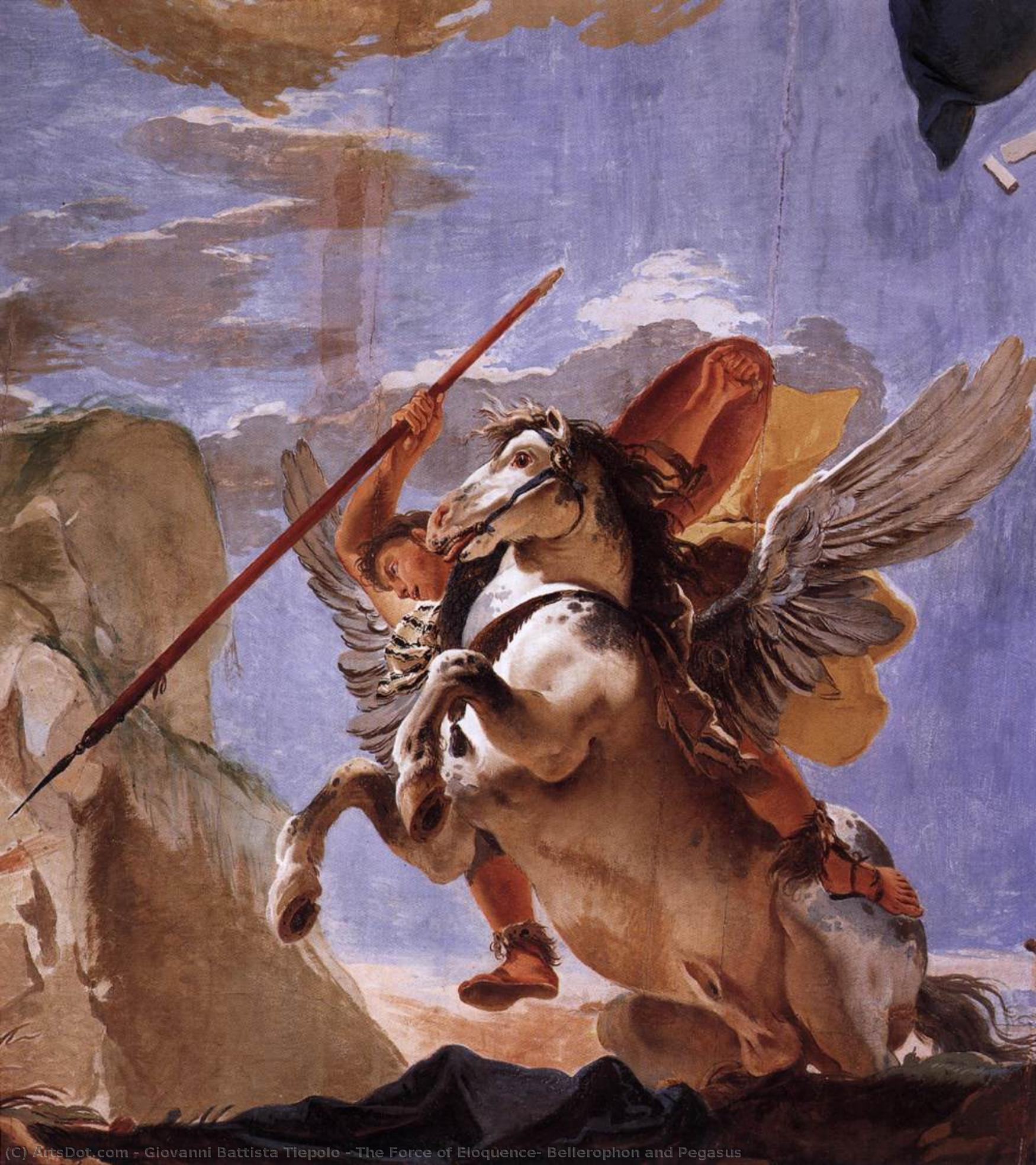 The Force Of Eloquence, Bellerophon And Pegasus — Giambattista Tiepolo