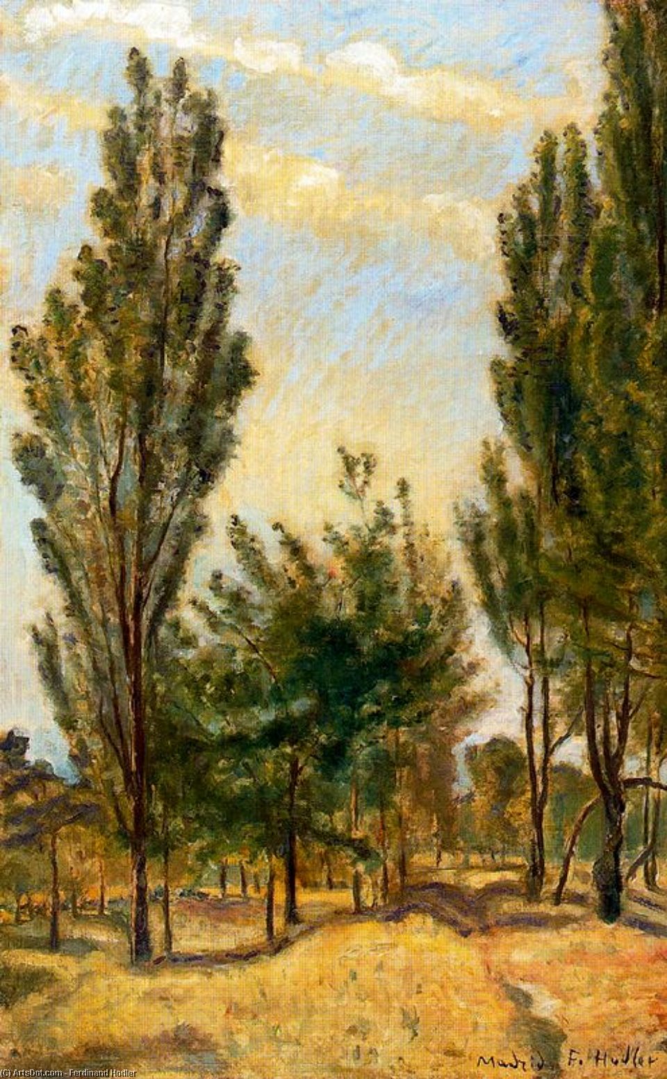 Landscape With Poplars In Madrid — Ferdinand Hodler