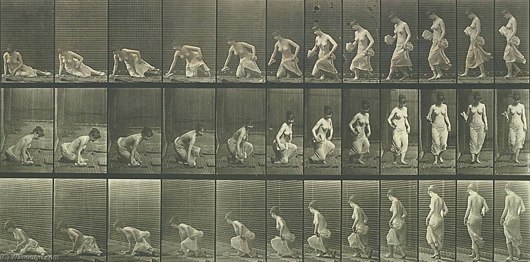 Woman Sitting Down On The Ground, From The Book Animal Locomotion — Eadweard J Muybridge
