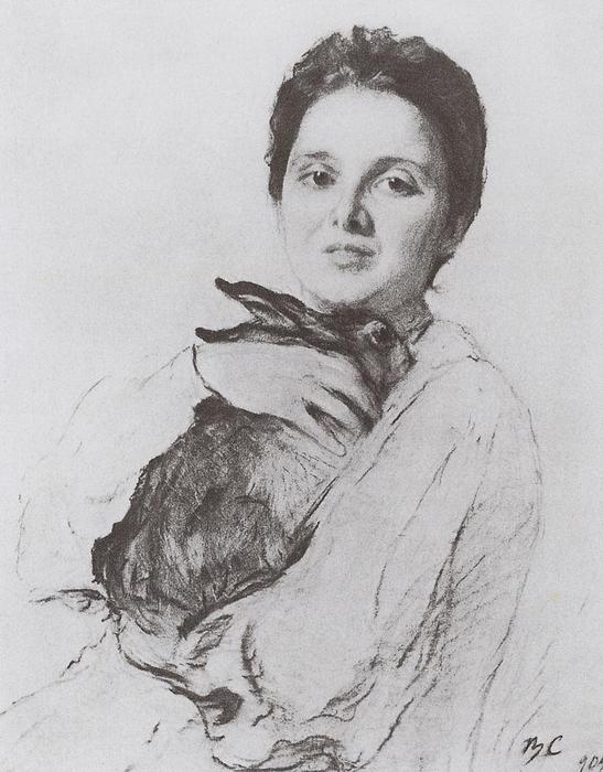 Portrait Of K.a. Obninskaya With Bunny — Valentin Alexandrovich Serov