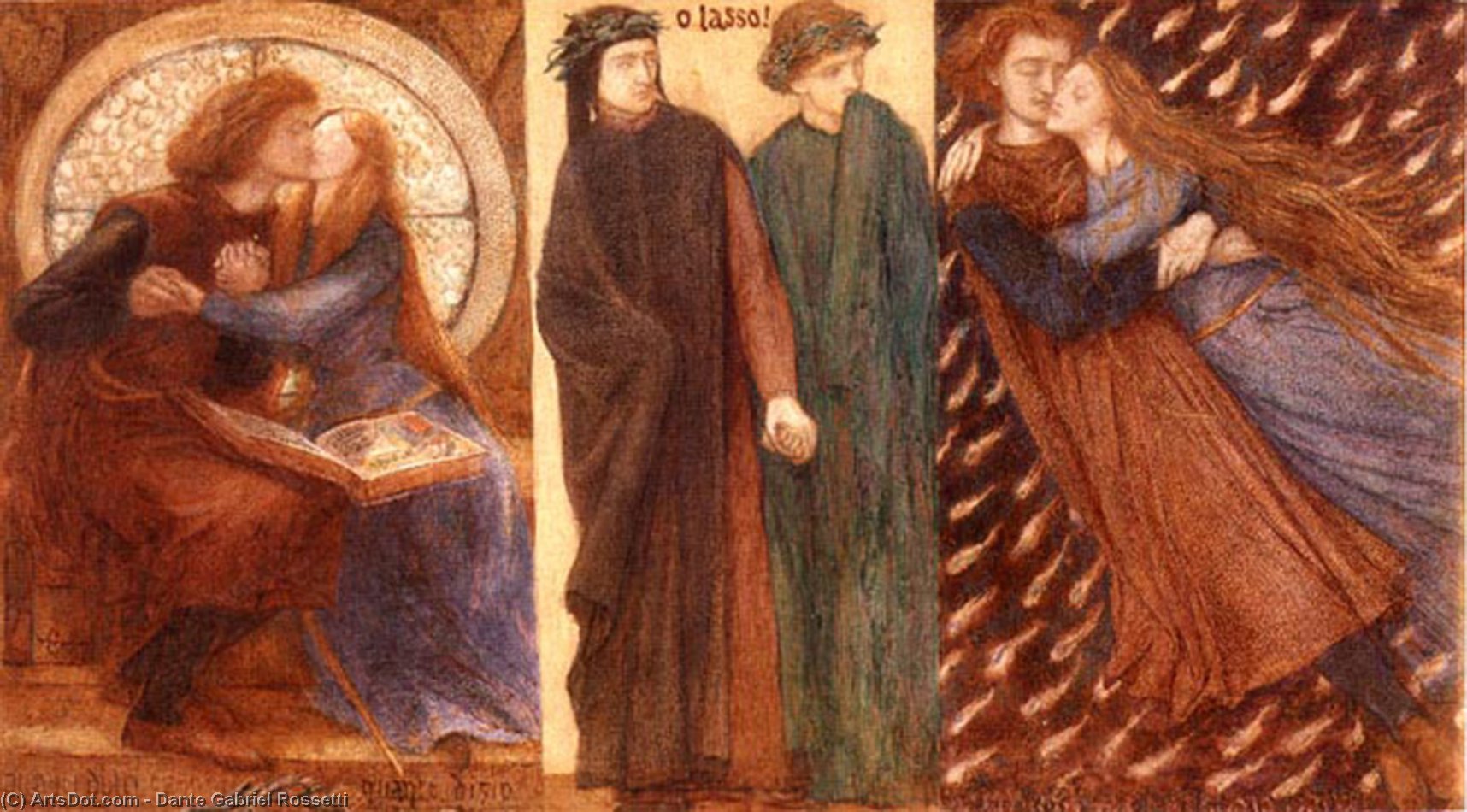 Paolo And Francesca — Dante Gabriel Rossetti