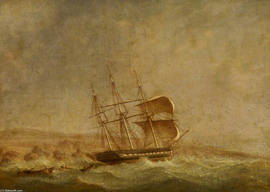 Hms 'pique' Off Point Forteau — John Christian Schetky