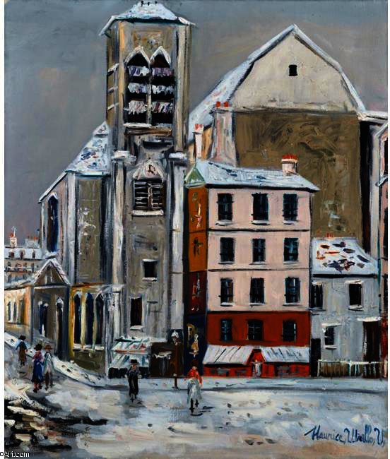 Church Of St. Nicolas Du Chardonnet Under The Snow — Maurice Utrillo