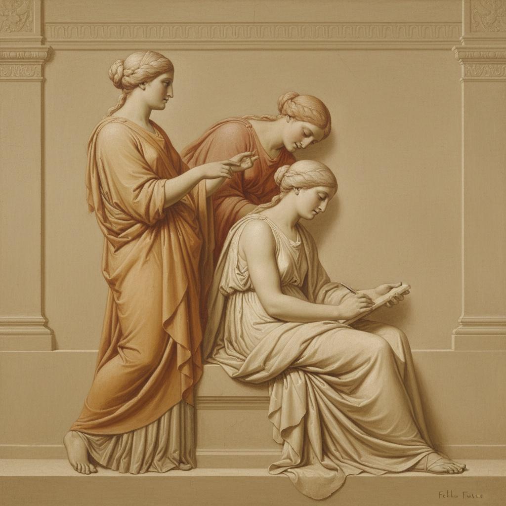 The Eternal Triad In Ochre: A Sculpted Study Of Grace — Marc Duvallier