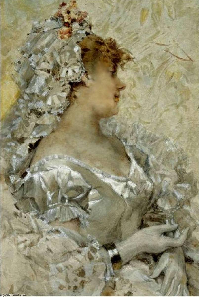 An Elegant Beauty In A White Dress — Frederik Henrdik Kaemmerer