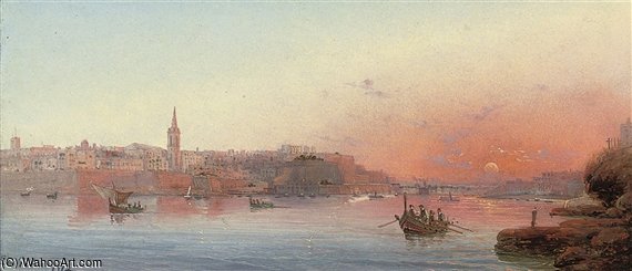 Sunset Over The Grand Harbour, Valetta, Malta — Luigi Maria Galea