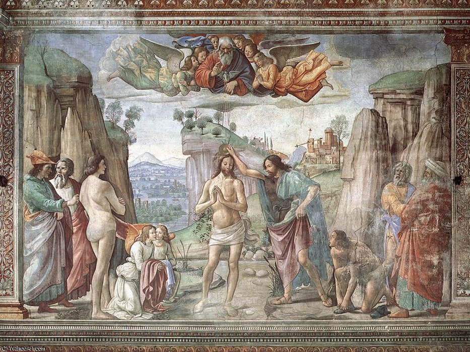 2.right Wall - Baptism Of Christ — Domenico Ghirlandaio