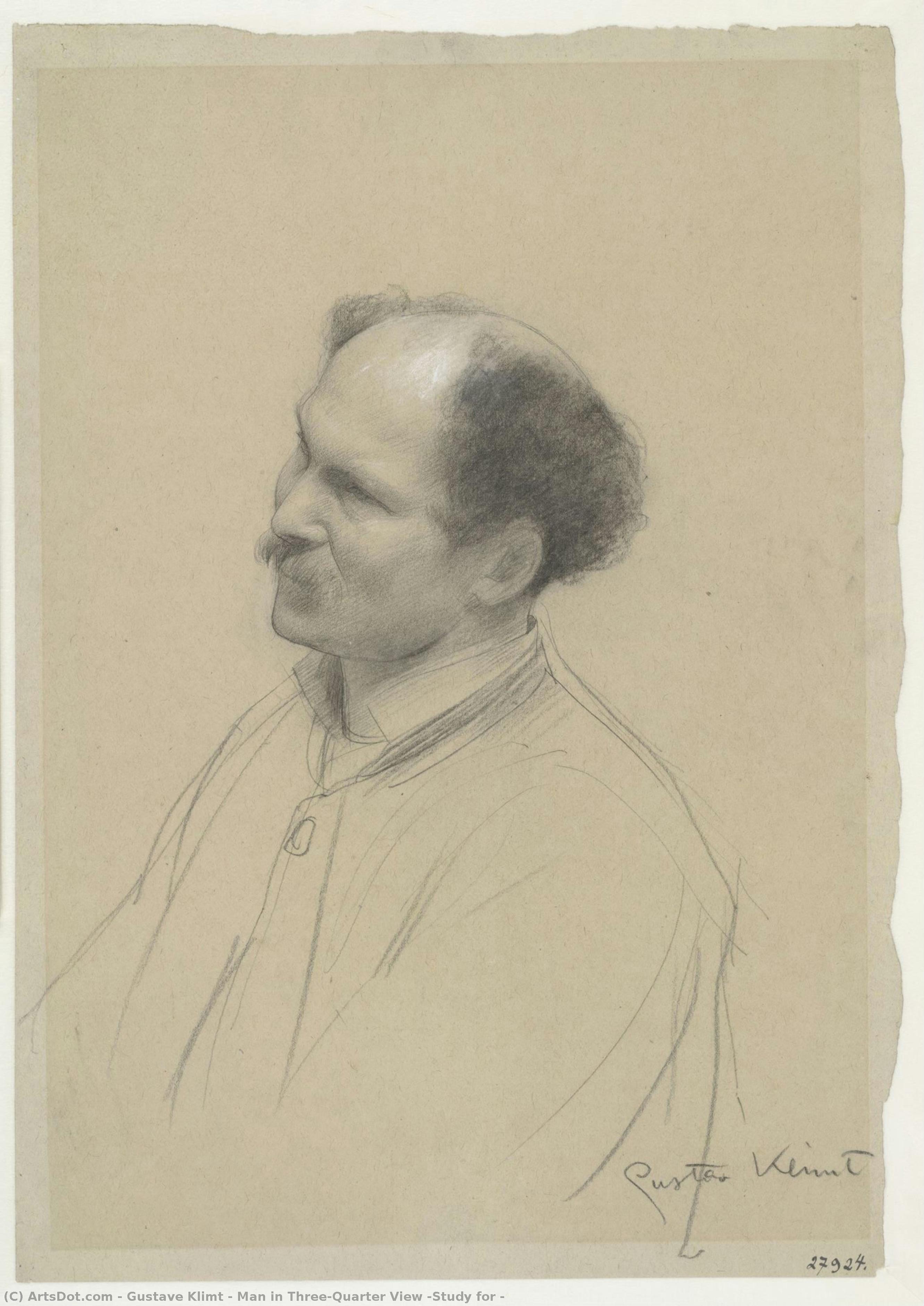 Man In Three-quarter View (study For — Густав Климт