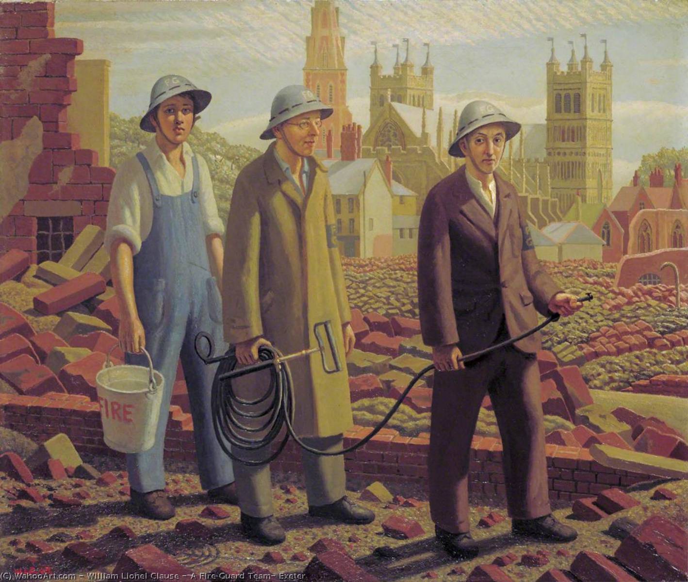 A Fire Guard Team, Exeter — William Lionel Clause