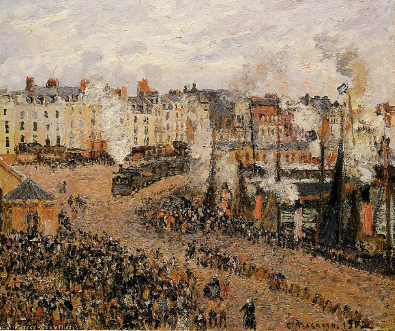 Der Fischmarkt, Dieppe — Camille Pissarro