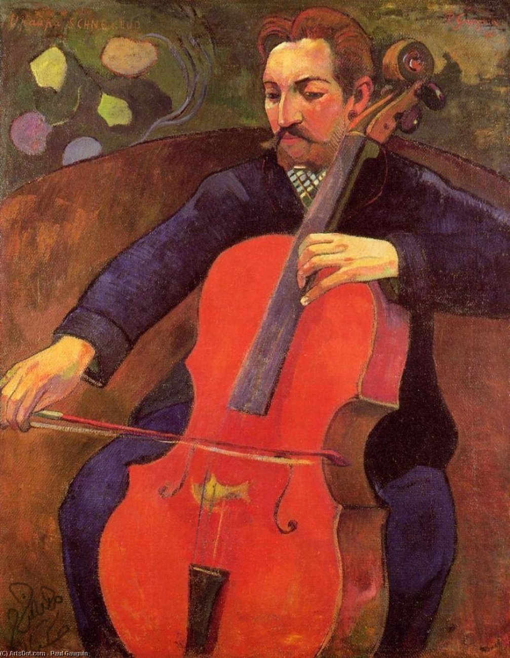 El Violonchelista (también Conocido Como Retrato De Fritz Scheklud) — Eugène Henri Paul Gauguin