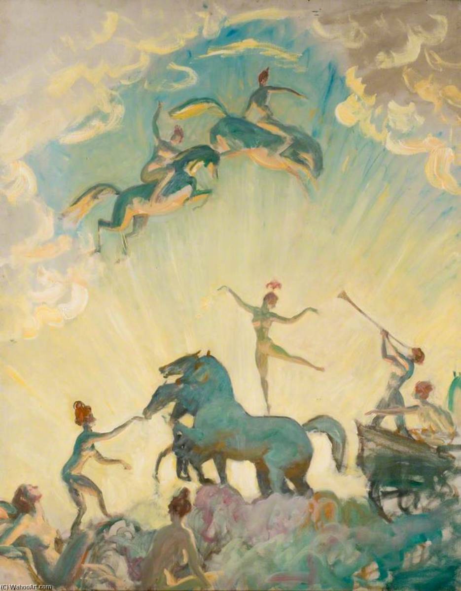 'sun Worship', A Design For A Drop Cloth For The Chelsea Arts Ball — Sir Alfred James Munnings