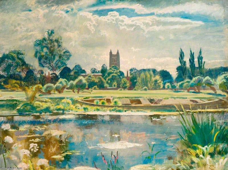 A Barge On The Stour At Dedham - — Sir Alfred James Munnings