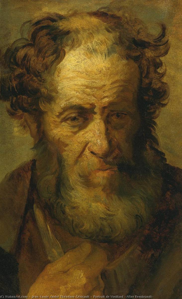 Portrait De Vieillard (after Rembrandt) — Théodore Géricault