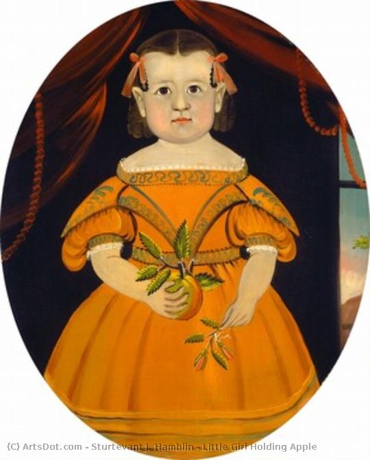 Little Girl Holding Apple — Sturtevant J. Hamblen