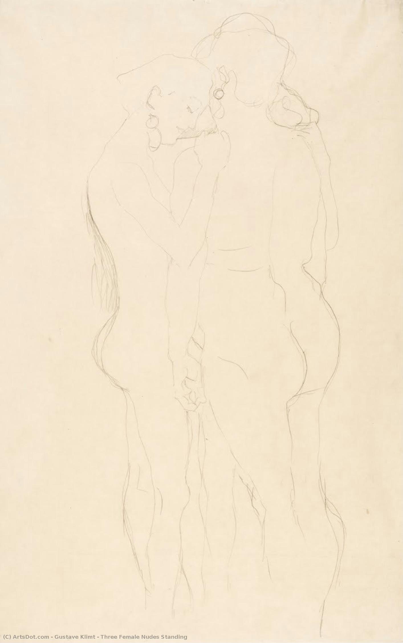 Three Female Nudes Standing — Gustav Klimt