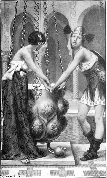 Pryderi And Rhiannon From Tales Of The Enchanted Islands Of The Atlantic — Albert Herter