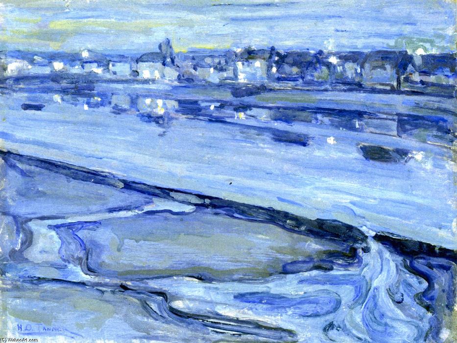 Untitled (also Known As Dusk Scene Of A Flooded River And Nearby Town) — ヘンリー・オッサワ・タンナー
