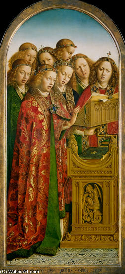 Singing Angels, From The Left Wing Of The Ghent Altarpiece — Hubert Van Eyck