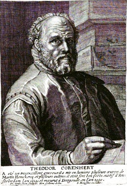 Portrait Of Dirck Volckertsz Coornhert In Cornelis De Bie's Gulden Cabinet — Dirck Volkertsz Coornhert
