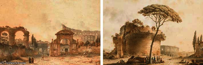 View Of The Baths Of Titus On The Colle Oppio, Rome — Victor Jean Nicolle