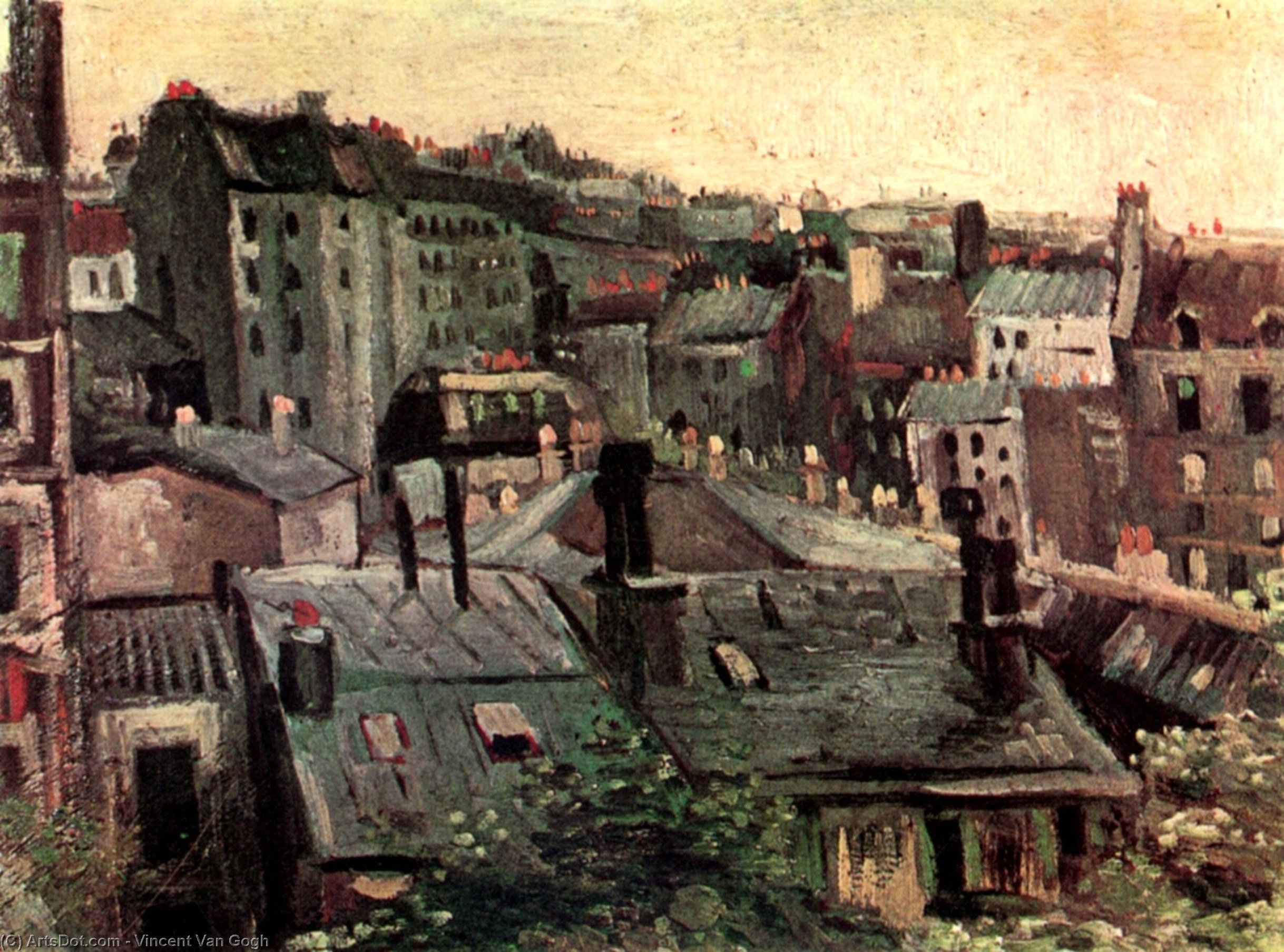 View Of Roofs And Backs Of Houses — Vincent Van Gog