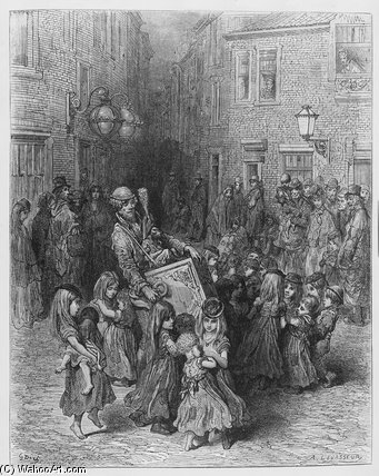 The Organ In The Court — Gustav Dore