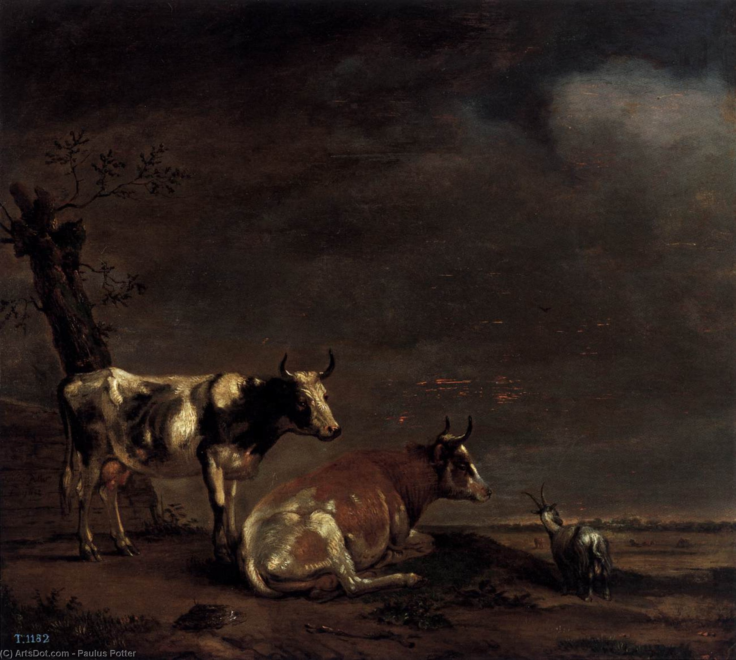 Landscape With Two Cows And A Goat — Paulus Potter