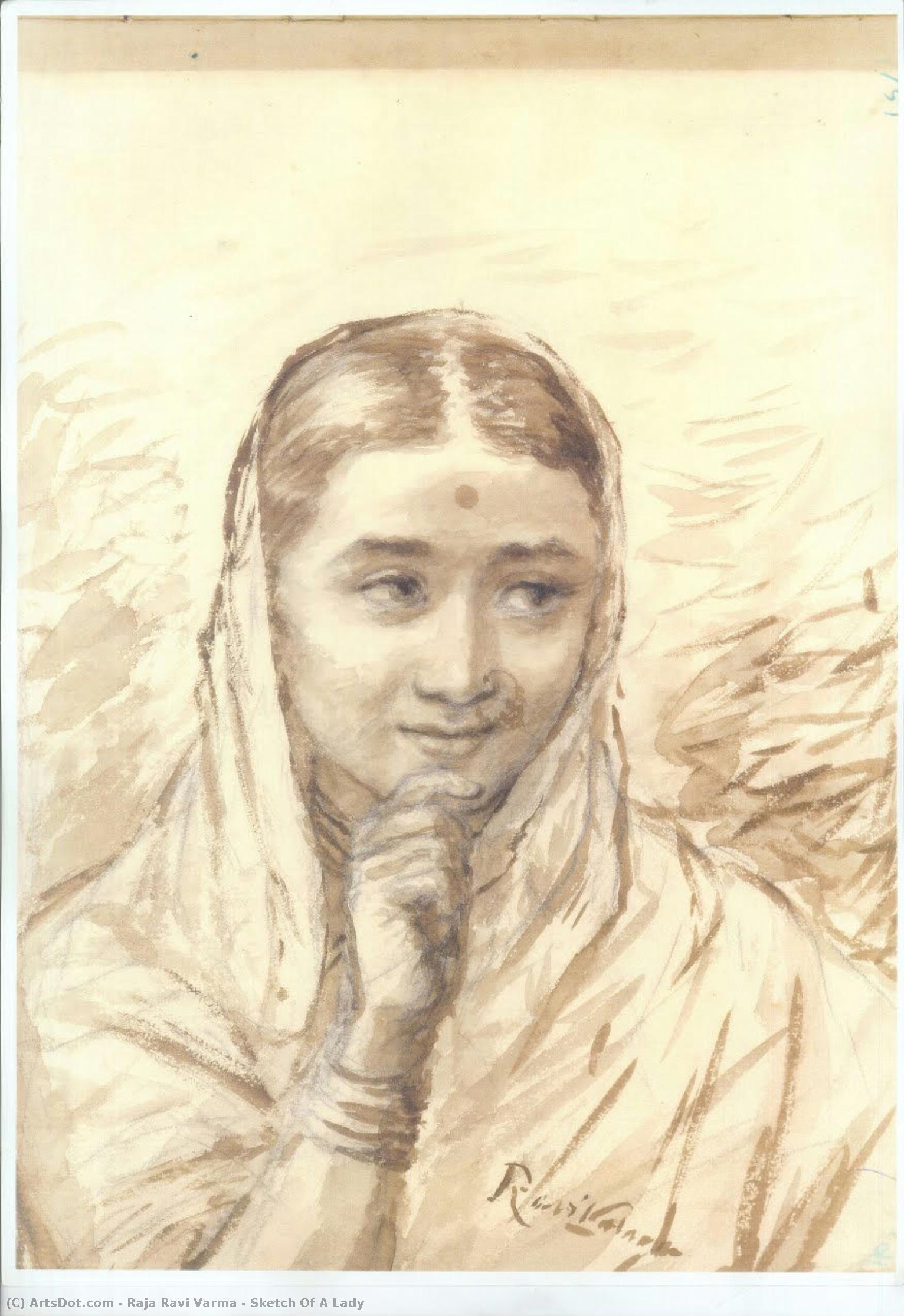 Sketch Of A Lady — Raja Ravi Varma