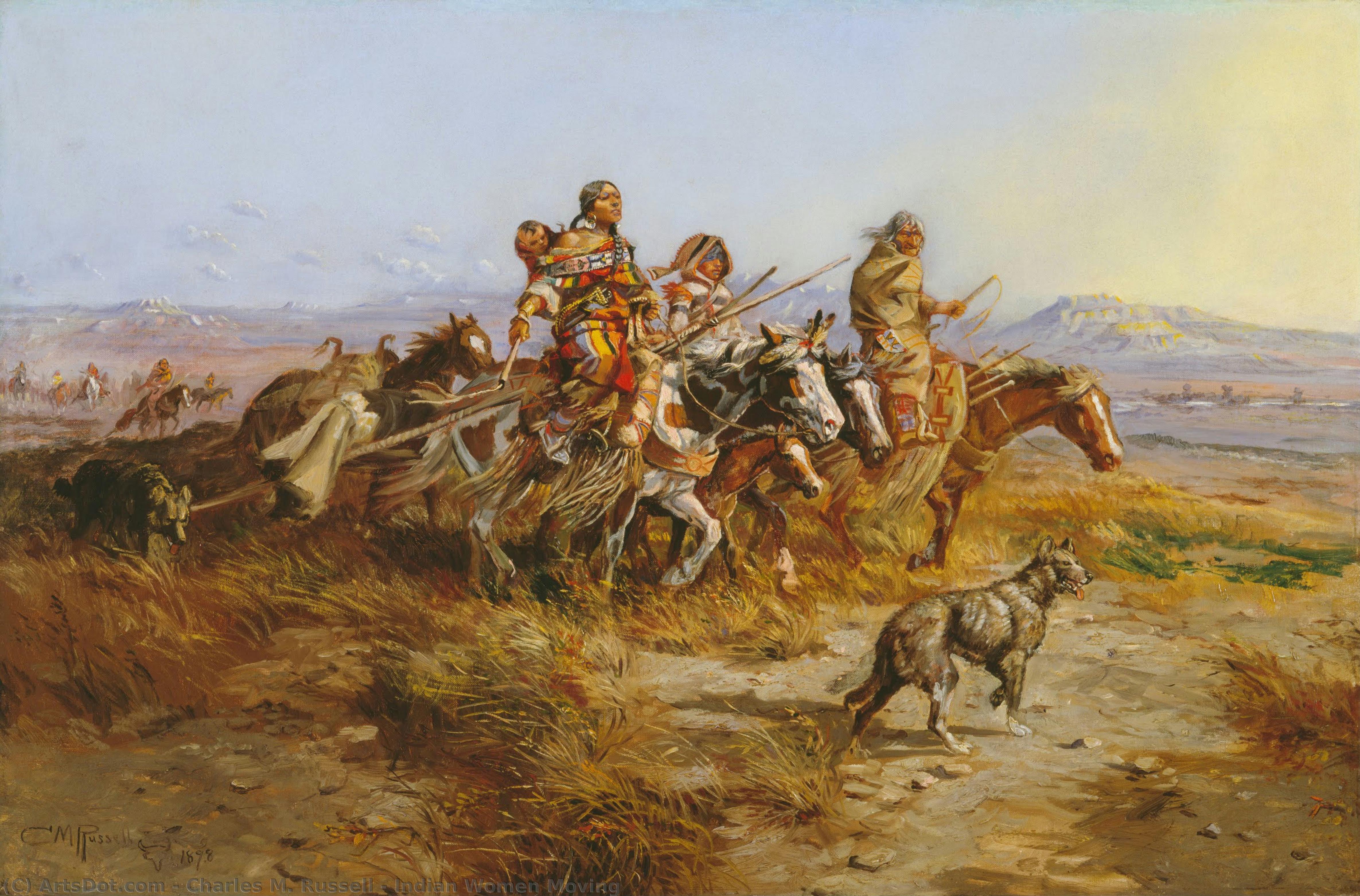 Indian Women Moving — Charles Marion Russell