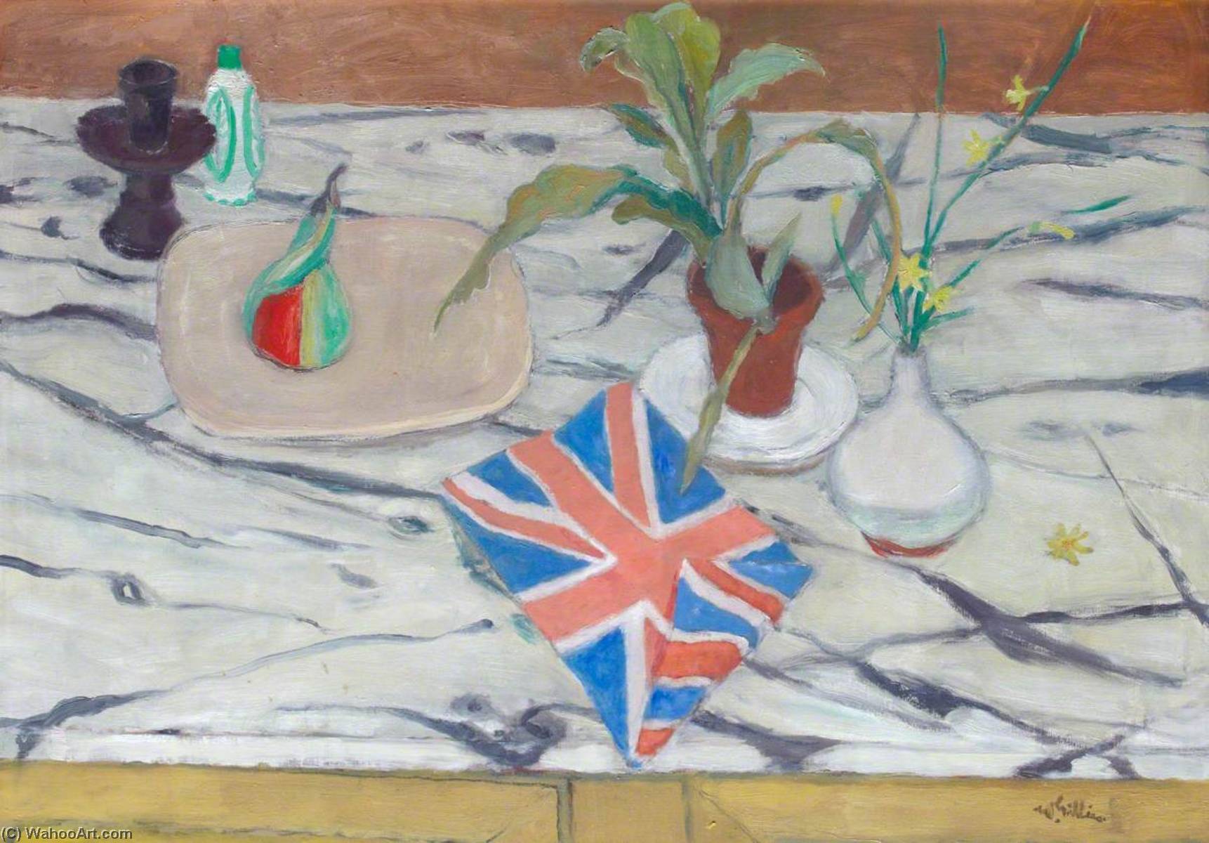 Still Life With Union Jack — Sir William George Gillies
