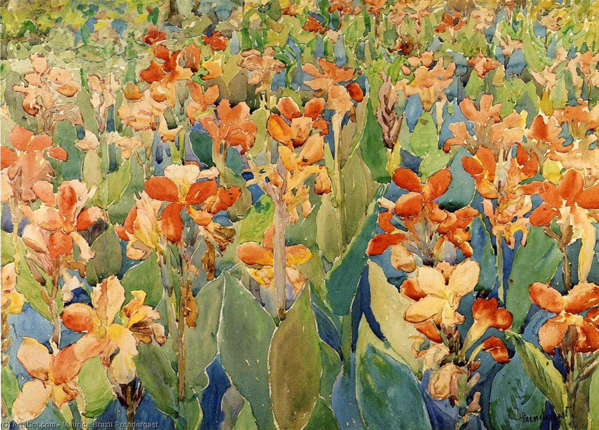 Bed Of Flowers (aka Cannas Or The Garden) — Maurice Brazil Prendergast