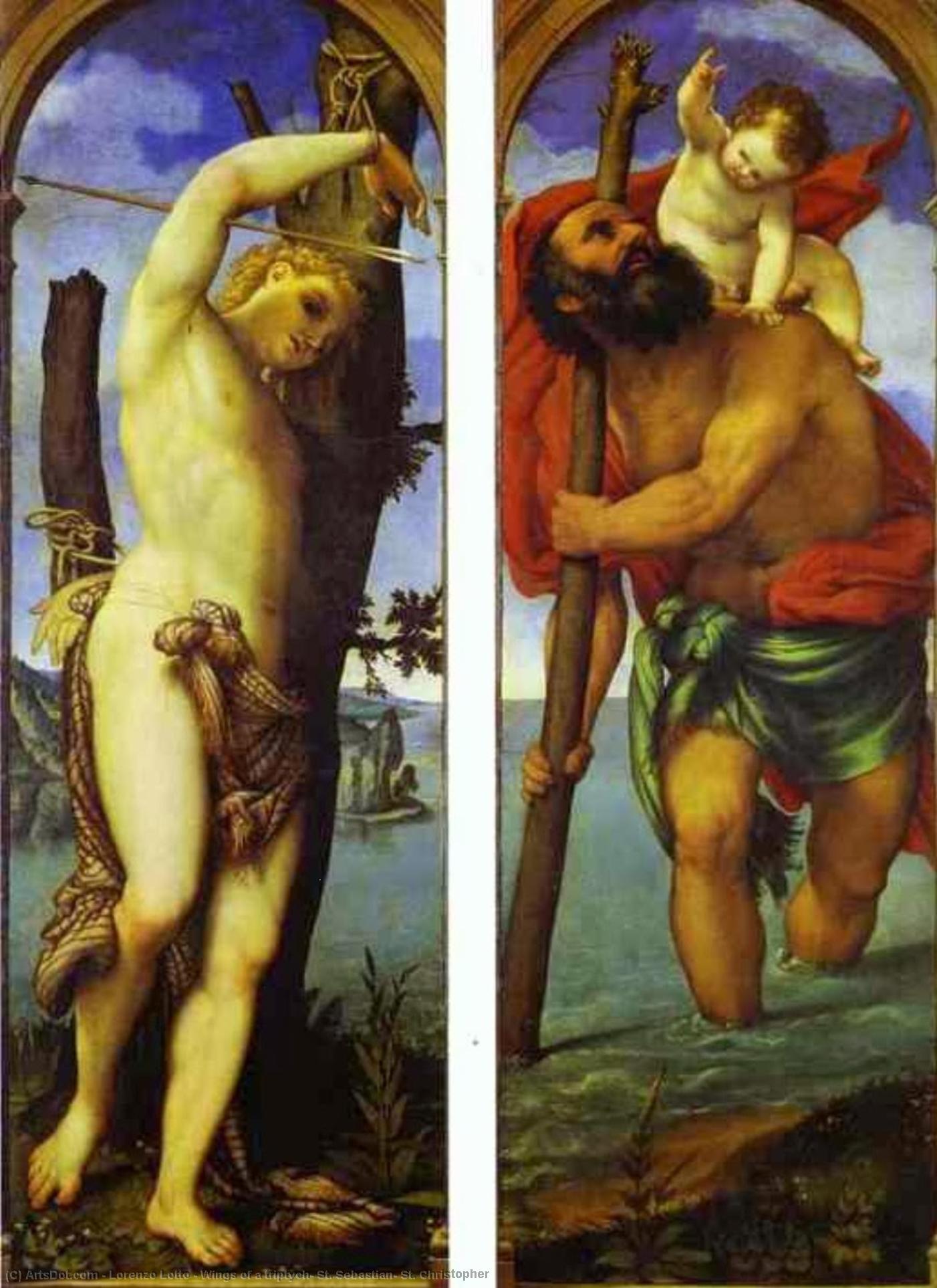 Wings Of A Triptych: St. Sebastian, St. Christopher — Lorenzo Lotto