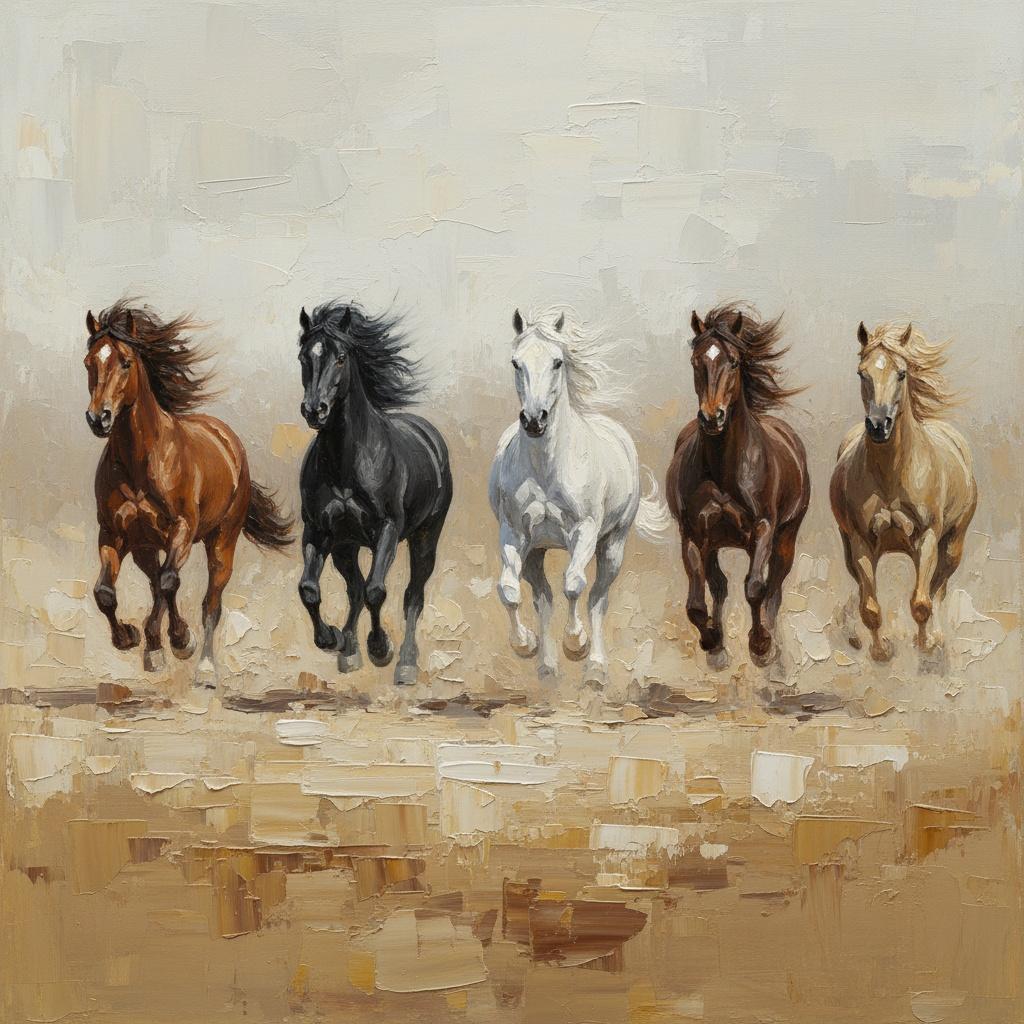 Rhythmic Momentum In Earth And Umber: A Monumental One-of-one Equine Study — Christian Noiret