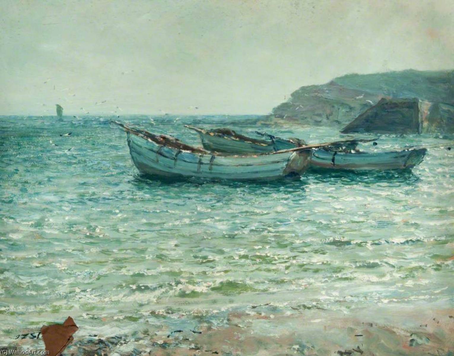 Cobles In The Haven, Cullercoates — John Falconer Slater