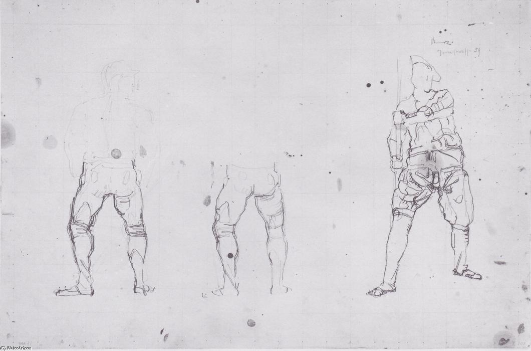 Warrior Figures From The Rear And Front — Ferdinand Hodler