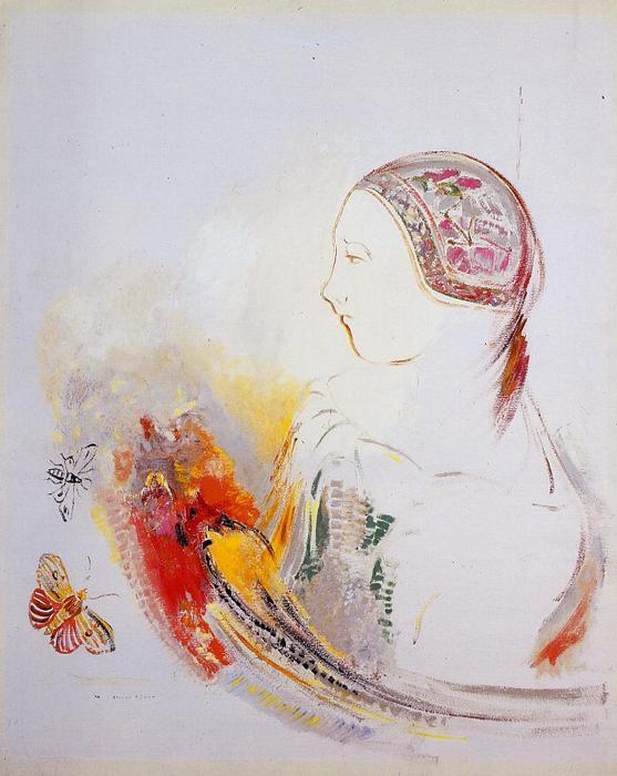 Profile Of A Child (aka Profile Of A Girl With Bird Of Paradise) — Odilon Redon